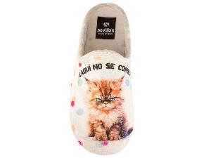 Zapatillas de casa gato enfadado
