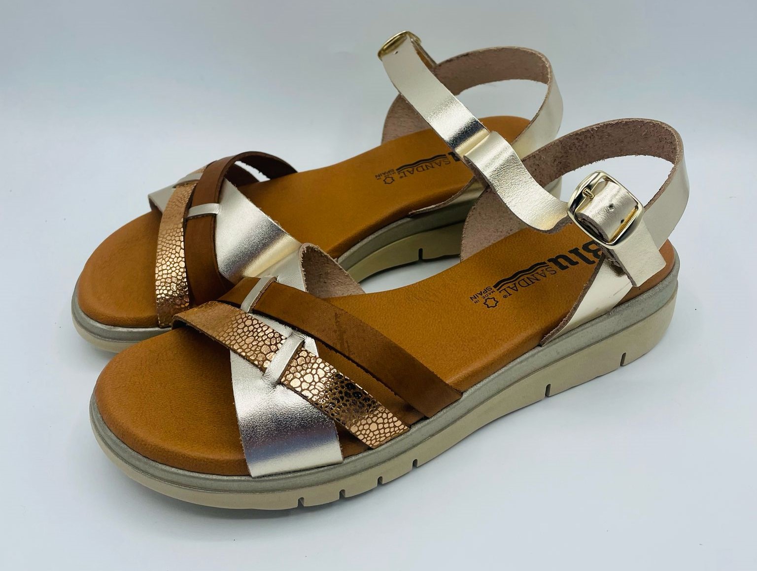 Sandalia mujer en piel Blusandal 251063 - Imagen 5