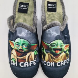 Zapatillas de casa Yoda "sin café, con café"