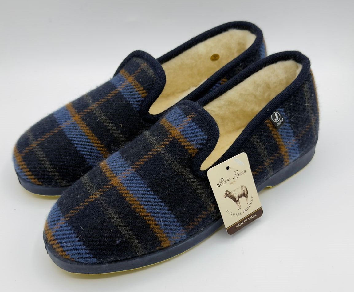 Zapatillas de casa cuadros lana Javer 106
