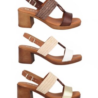 Sandalia mujer con tacón ancho cómoda BDA 68629