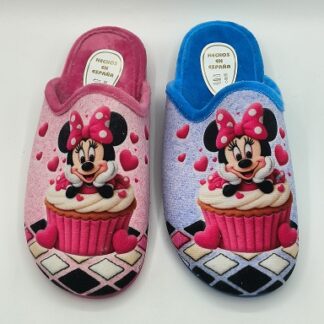 Zapatillas de casa calentitas para mujer Minnie Pastel