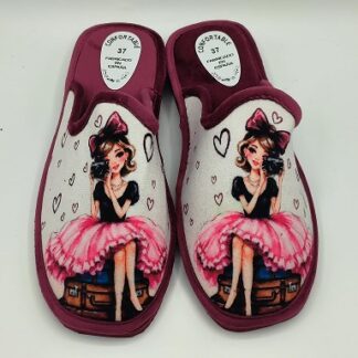 Zapatillas de casa mujer Confortable Chica love cámara