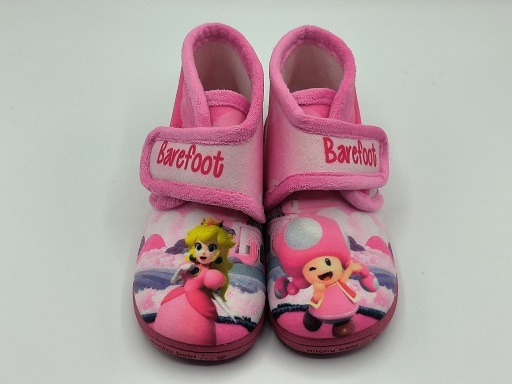 Botita infantil de casa Princesa Peach Mario Bros barefoot